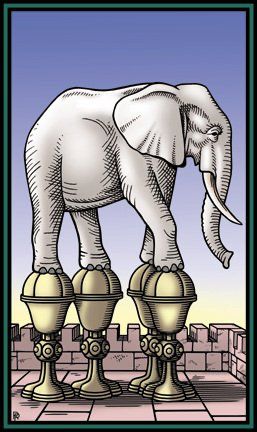 Tarotkaart 'Vier van Kelken'