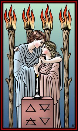 Tarotkaart 'Vier van Staven'