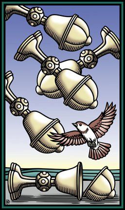 Tarotkaart 'Vijf van Kelken'