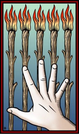 Tarotkaart 'Vijf van Staven'