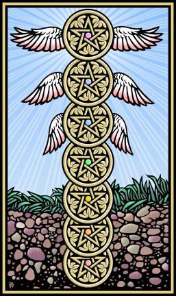 Tarotkaart 'Zeven van Pentagrammen'
