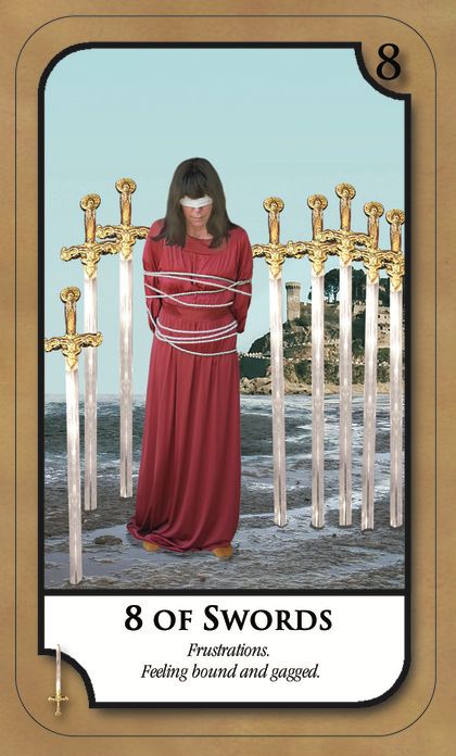 Tarotkaart 'Acht van Zwaarden'