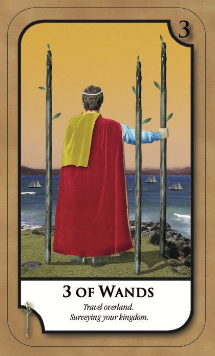 Tarotkaart 'Drie van Staven'