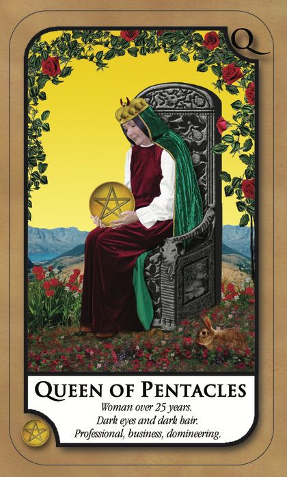Tarotkaart 'Koningin van Pentagrammen'