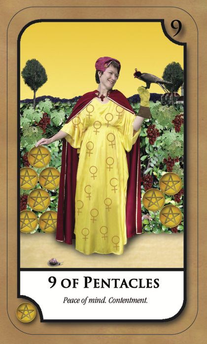 Tarotkaart 'Negen van Pentagrammen'