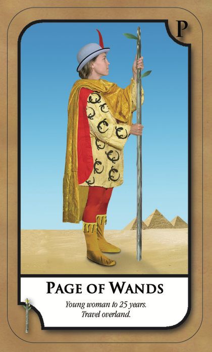 Tarotkaart 'Schildknaap van Staven'