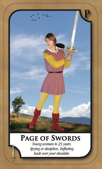 Tarotkaart 'Schildknaap van Zwaarden'