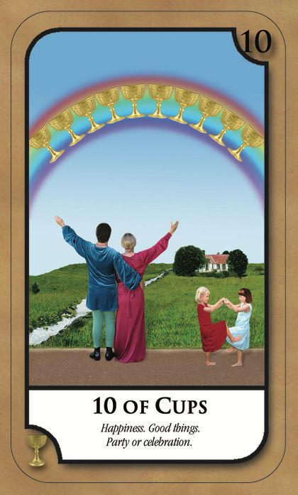 Tarotkaart 'Tien van Kelken'