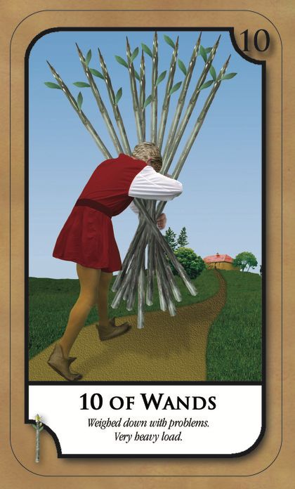 Tarotkaart 'Tien van Staven'