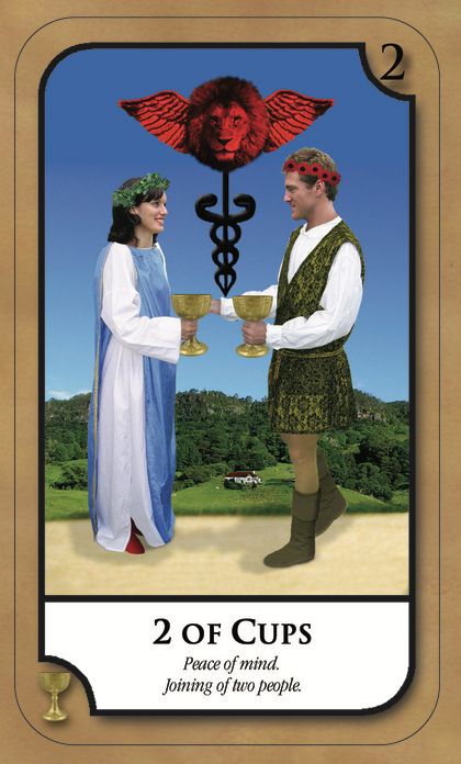Tarotkaart 'Twee van Kelken'