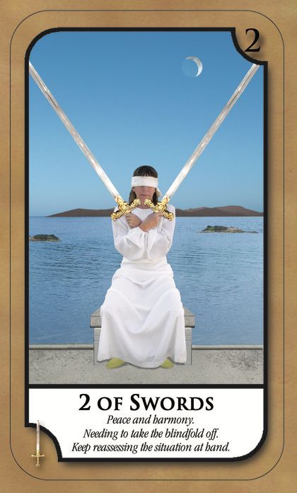 Tarotkaart 'Twee van Zwaarden'