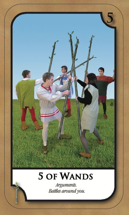 Tarotkaart 'Vijf van Staven'