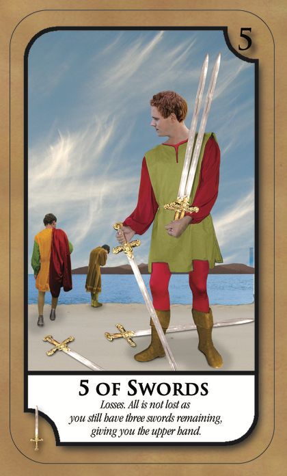 Tarotkaart 'Vijf van Zwaarden'