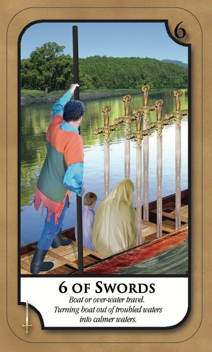 Tarotkaart 'Zes van Zwaarden'