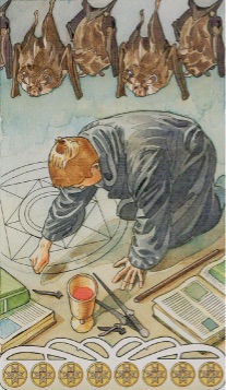 Tarotkaart 'Acht van Pentagrammen'