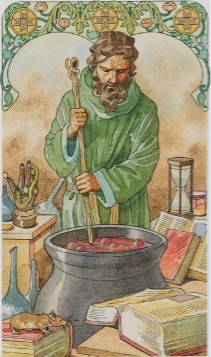 Tarotkaart 'Drie van Pentagrammen'