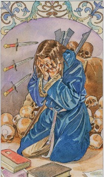 Tarotkaart 'Drie van Zwaarden'