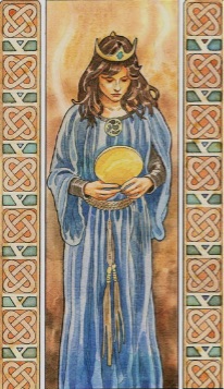 Tarotkaart 'Koningin van Pentagrammen'