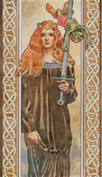 Tarotkaart 'Koningin van Zwaarden'