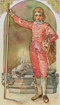 Tarotkaart 'Schildknaap van Staven'