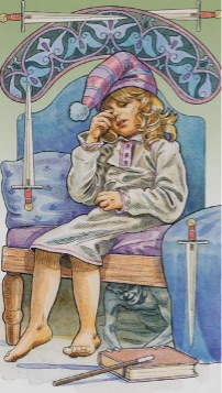 Tarotkaart 'Vier van Zwaarden'