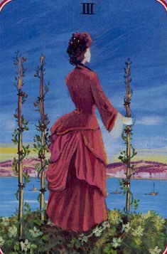 Tarotkaart 'Drie van Staven'