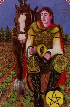 Tarotkaart 'Ridder van Pentagrammen'