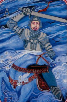 Tarotkaart 'Ridder van Zwaarden'