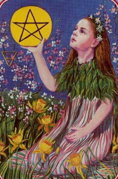 Tarotkaart 'Schildknaap van Pentagrammen'
