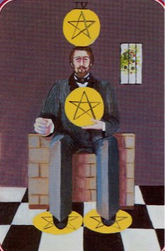 Tarotkaart 'Vier van Pentagrammen'