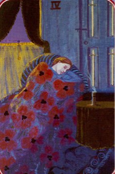 Tarotkaart 'Vier van Zwaarden'