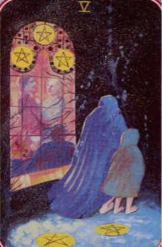 Tarotkaart 'Vijf van Pentagrammen'