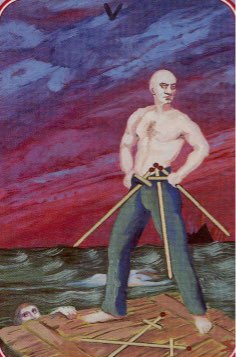 Tarotkaart 'Vijf van Zwaarden'