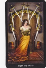 Tarotkaart 'Acht van Zwaarden'