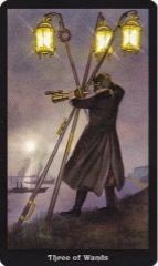 Tarotkaart 'Drie van Staven'