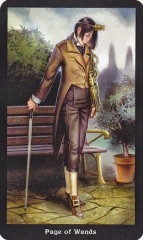 Tarotkaart 'Schildknaap van Staven'