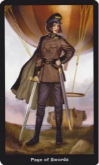 Tarotkaart 'Schildknaap van Zwaarden'