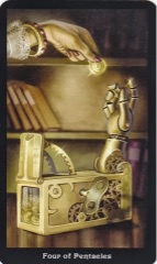 Tarotkaart 'Vier van Pentagrammen'