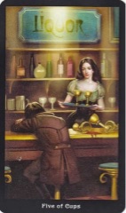 Tarotkaart 'Vijf van Kelken'