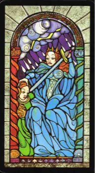 Tarotkaart 'Koningin van Zwaarden'