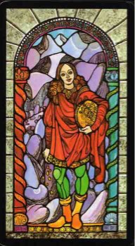 Tarotkaart 'Schildknaap van Pentagrammen'