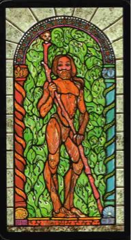 Tarotkaart 'Schildknaap van Staven'