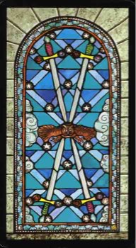 Tarotkaart 'Vier van Zwaarden'