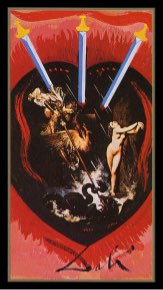 Tarotkaart 'Drie van Zwaarden'