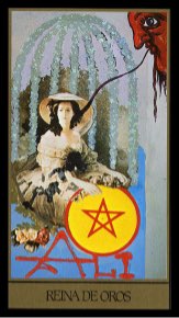 Tarotkaart 'Koningin van Pentagrammen'