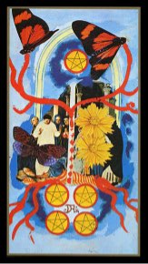 Tarotkaart 'Vijf van Pentagrammen'