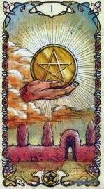 Tarotkaart 'Aas van Pentagrammen'
