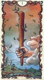 Tarotkaart 'Aas van Staven'
