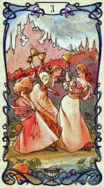 Tarotkaart 'Drie van Kelken'