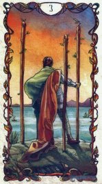 Tarotkaart 'Drie van Staven'